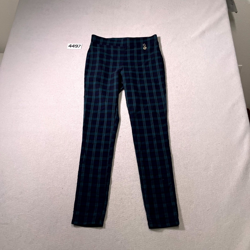 Tommy Hilfiger Dress Pants Womens 6 Blue Plaid Stretch Career Formal Business‎